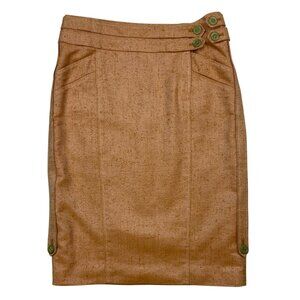 Zac Posen Pencil Skirt 4 Orange Silk Blend
